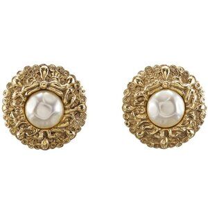 CHANEL Earring vintage Plated Gold/Fake pearl 28.8g Women